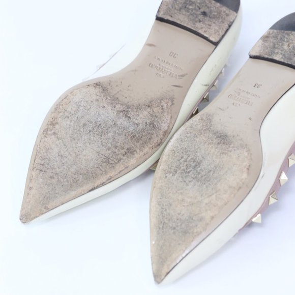 My Valentino Cream Spiked Flats - Picture 6 of 12